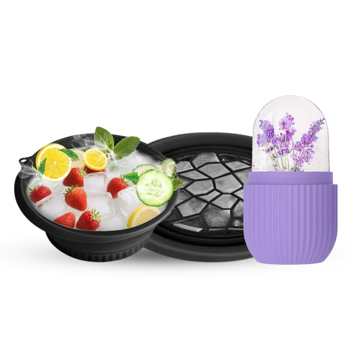 Silicon Face Roller and Collapsable Bowl Combo