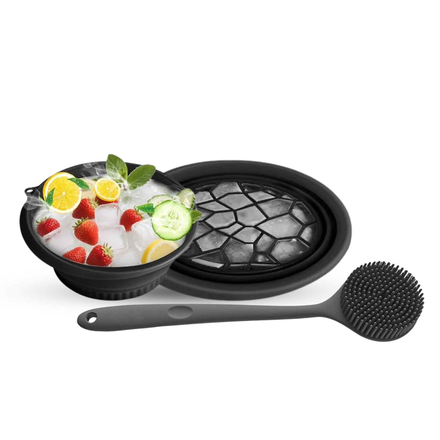 Collapsable Silicon Bowl & Body Back Scrubber