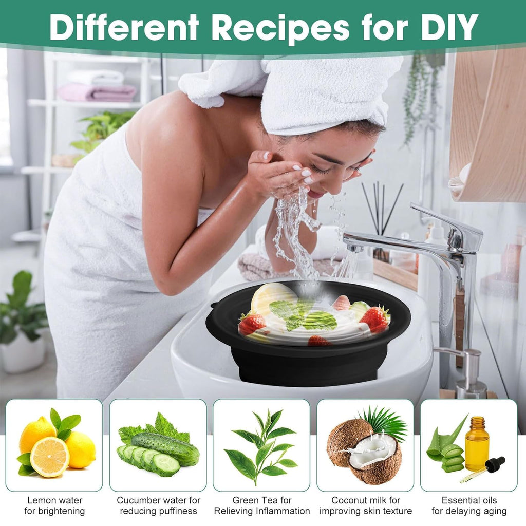 Silicone Collapsible Face Bowl with Built-In Ice Tray