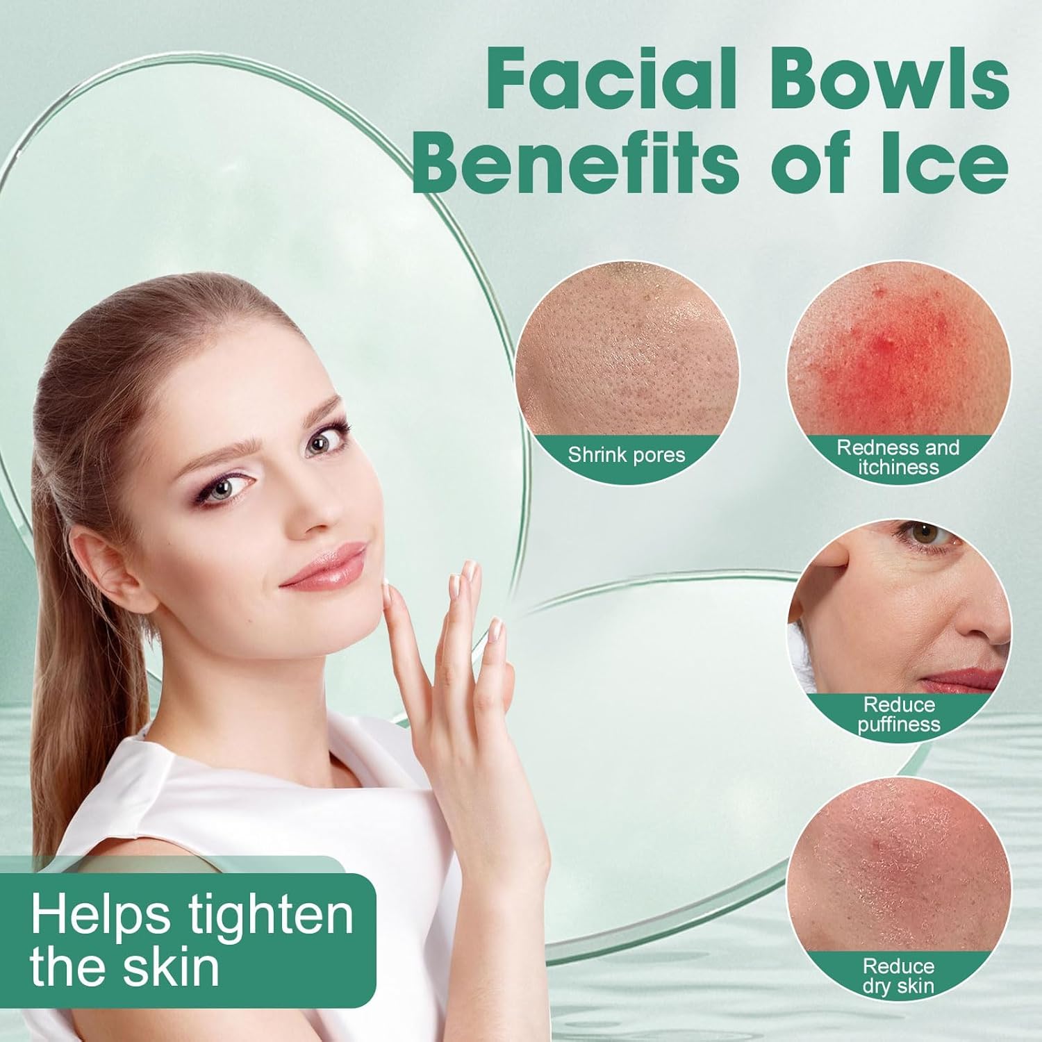 Silicone Collapsible Face Bowl with Built-In Ice Tray