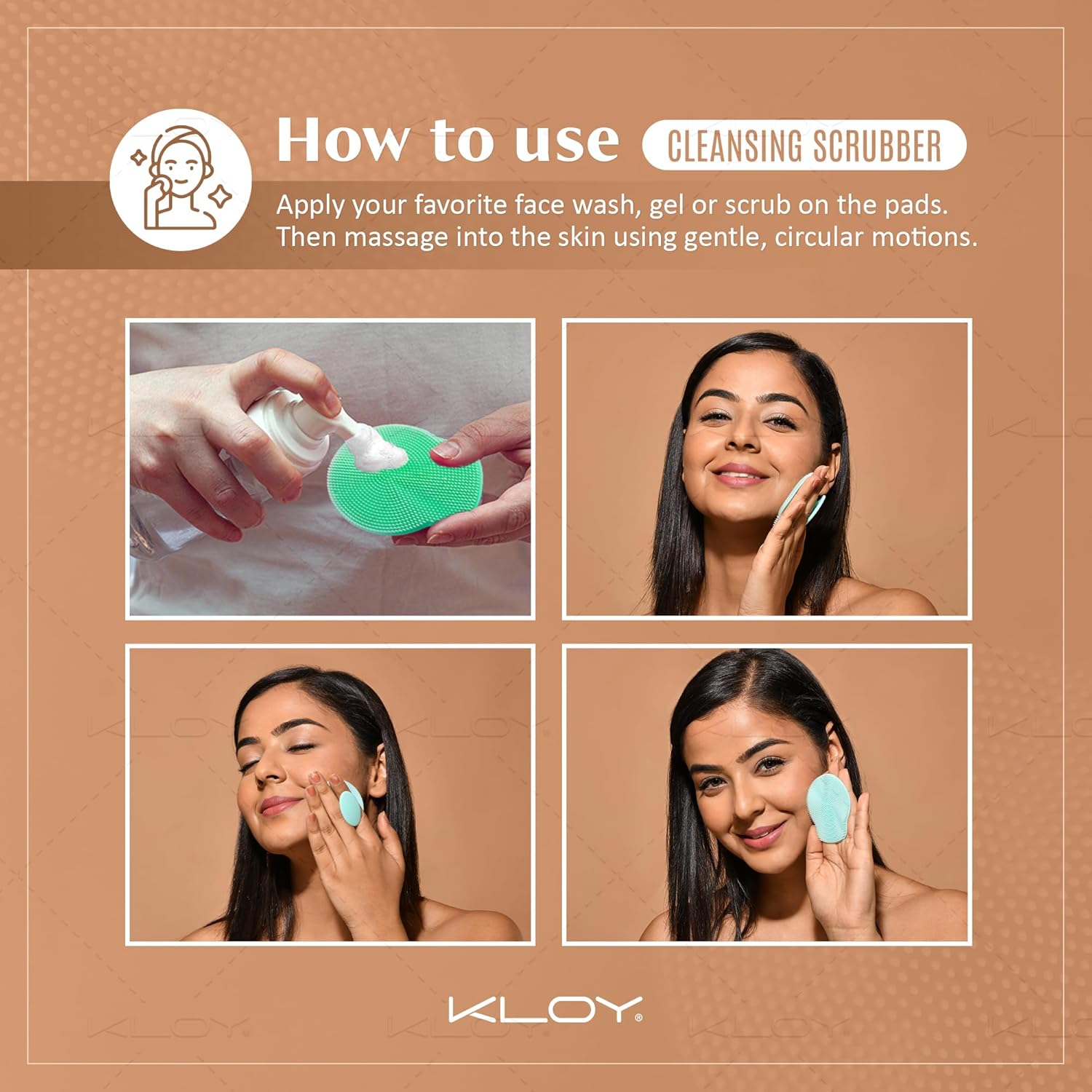 Silicone Face Cleansing Scrubber for Exfoliation, Massaging (Pack of 2)