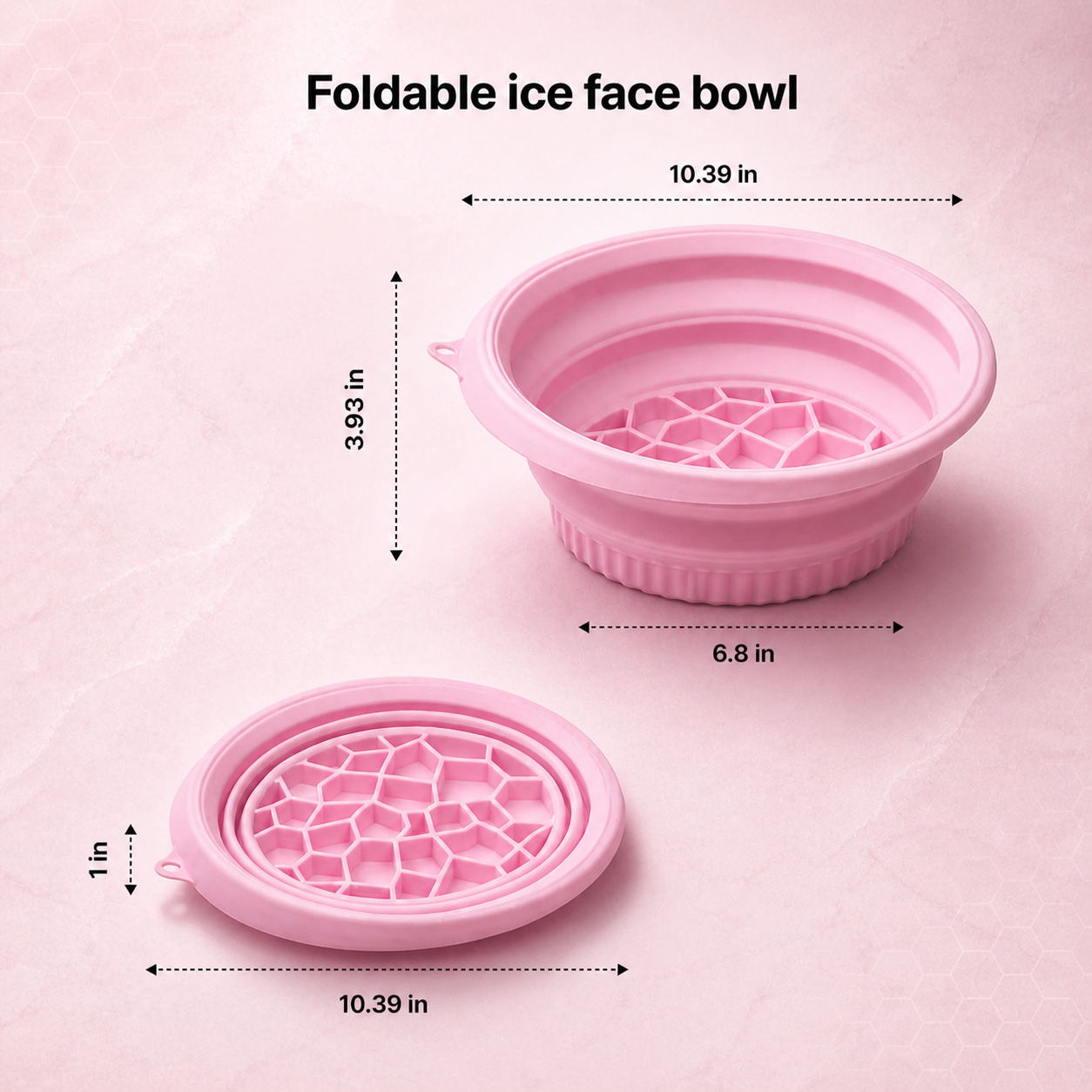 Silicone Collapsible Face Bowl with Built-In Ice Tray